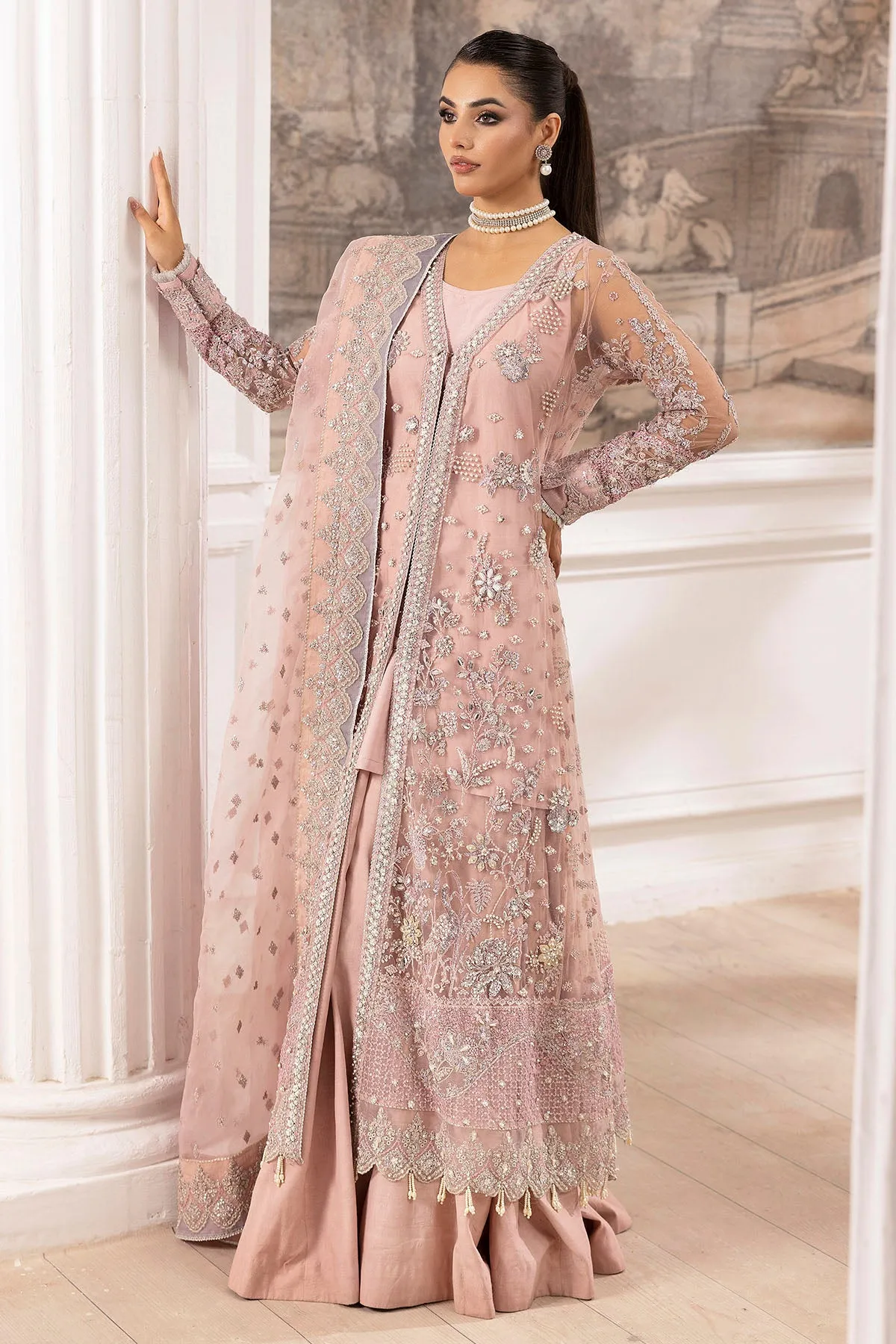 4935-AHLAM EMBROIDERED SILK NET UNSTITCHED