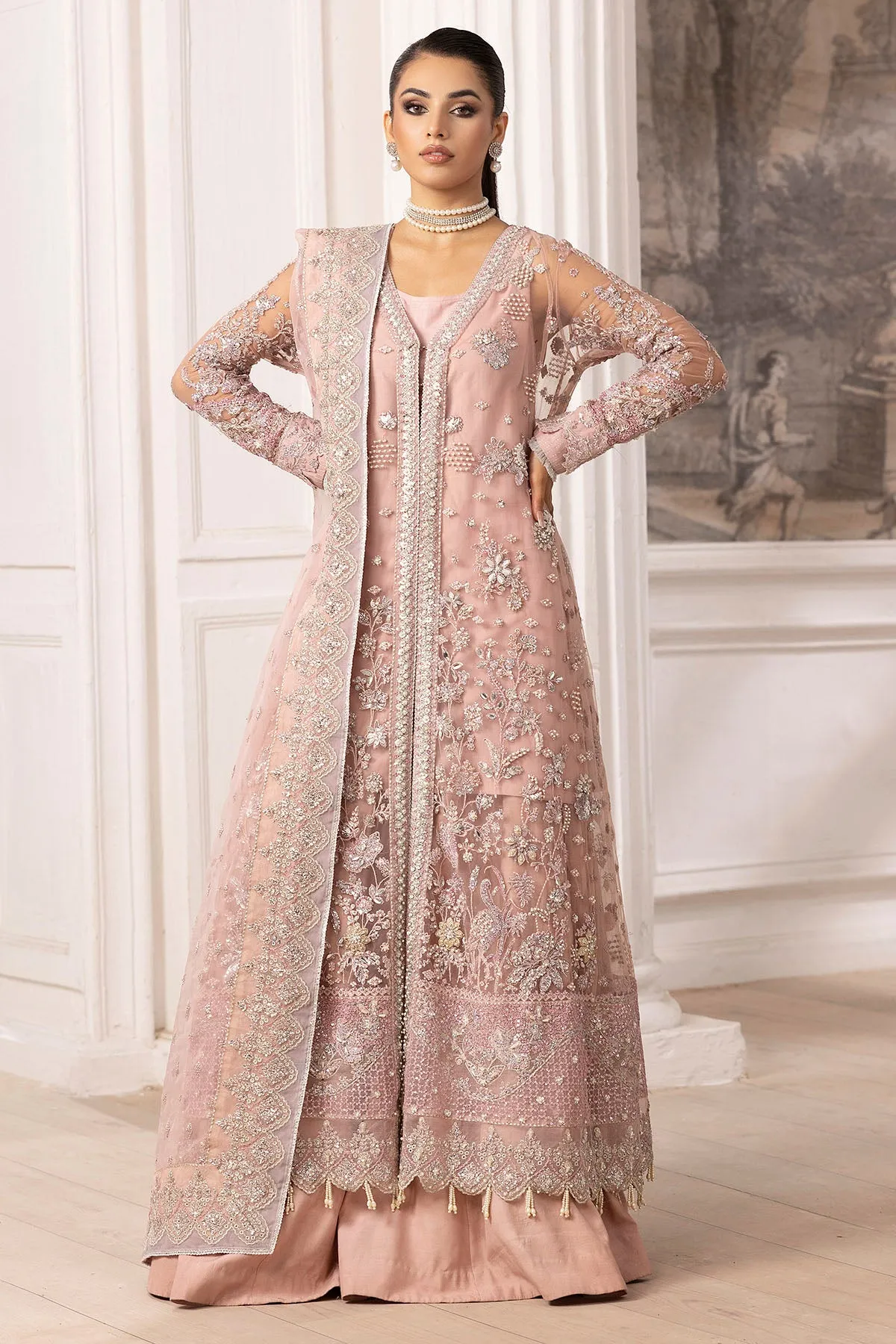 4935-AHLAM EMBROIDERED SILK NET UNSTITCHED