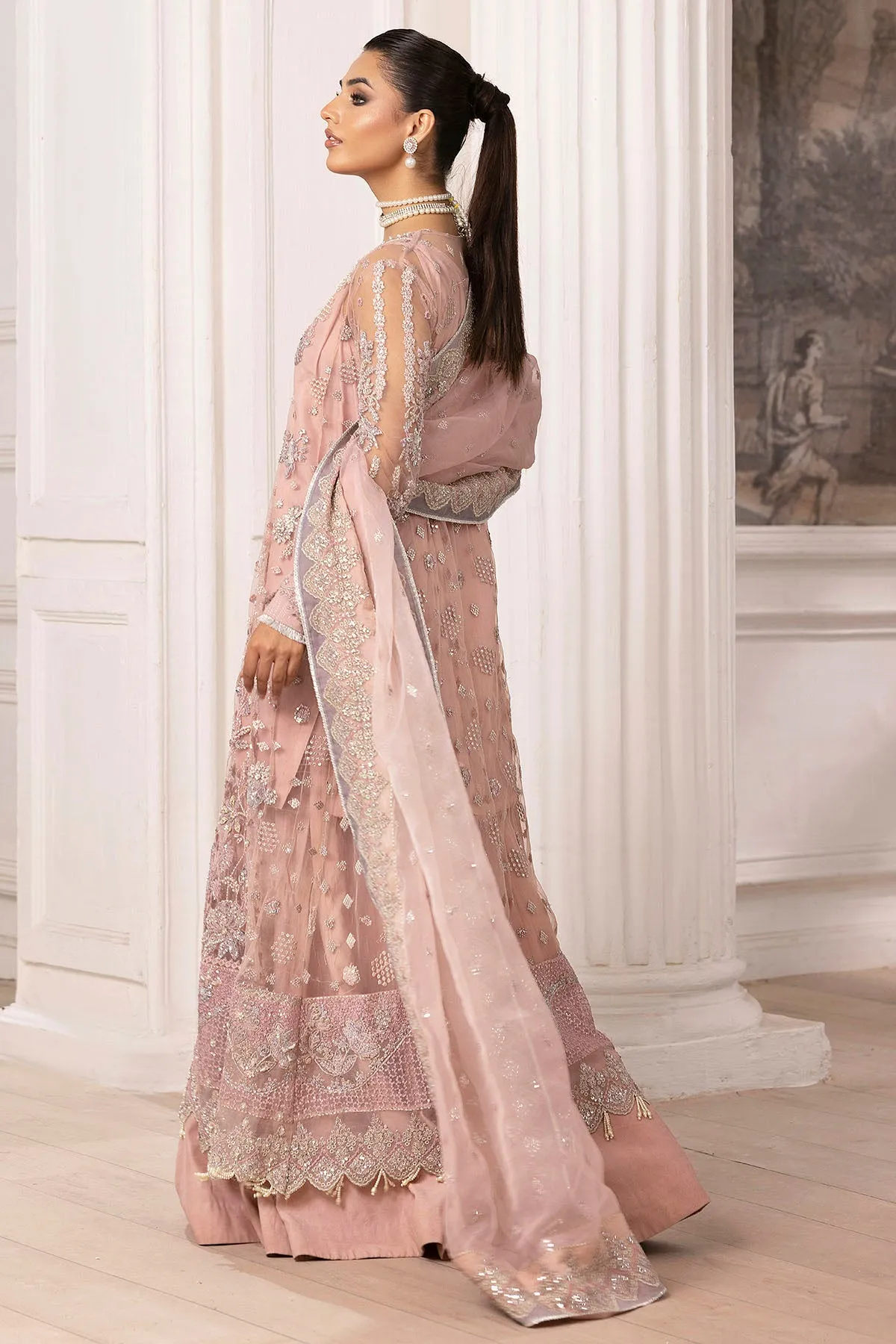 4935-AHLAM EMBROIDERED SILK NET UNSTITCHED