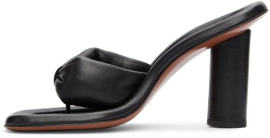 AMBUSH Black Leather Cushion Sandals