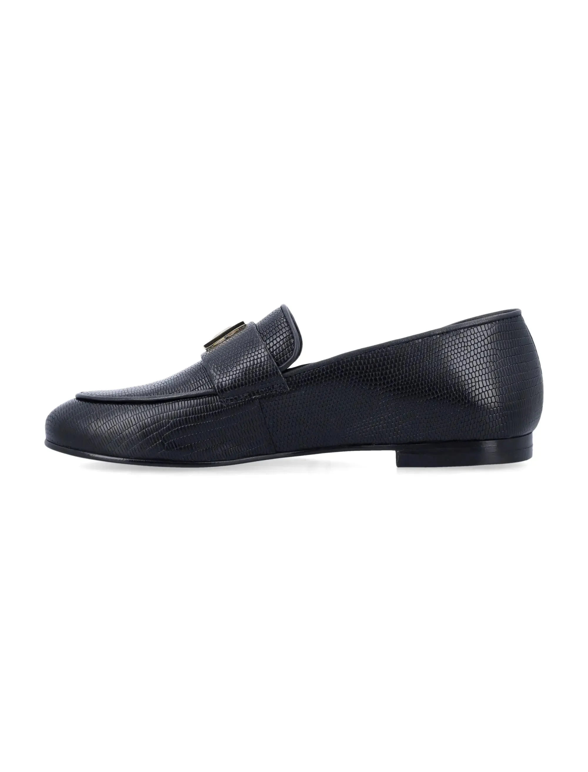 Anine Bing Corrine Loafers Monogram - Black Mini Embossed