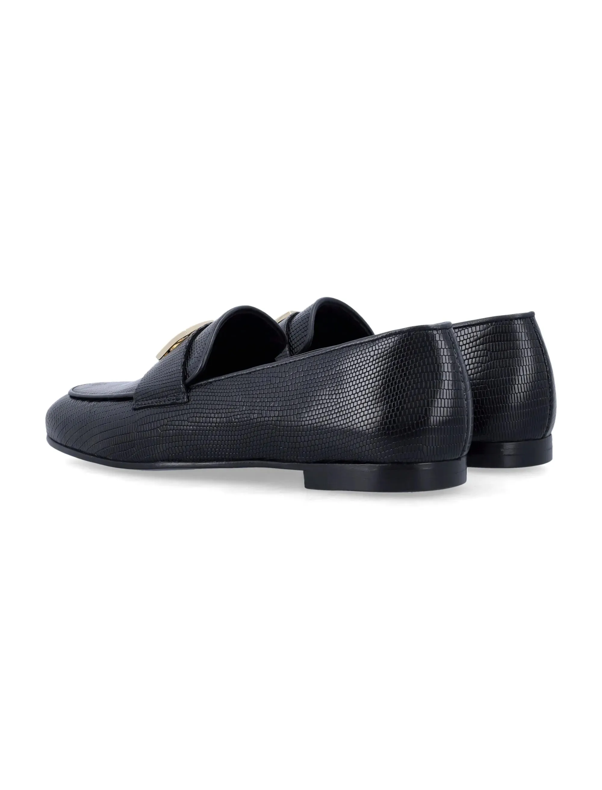 Anine Bing Corrine Loafers Monogram - Black Mini Embossed