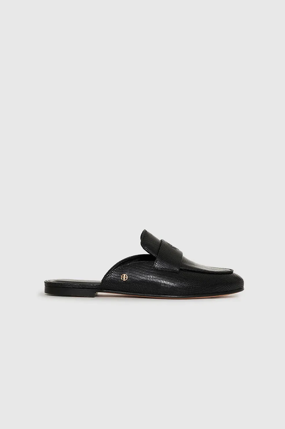 Anine Bing Corrine Mules - Mini Embossed Black
