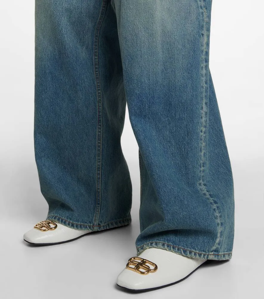 Balenciaga Cosy BB croc-effect leather mules