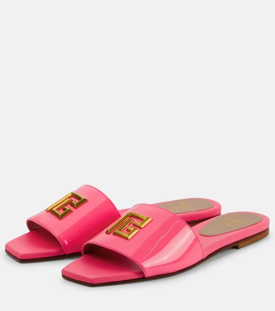 Balmain Dafne patent leather slides