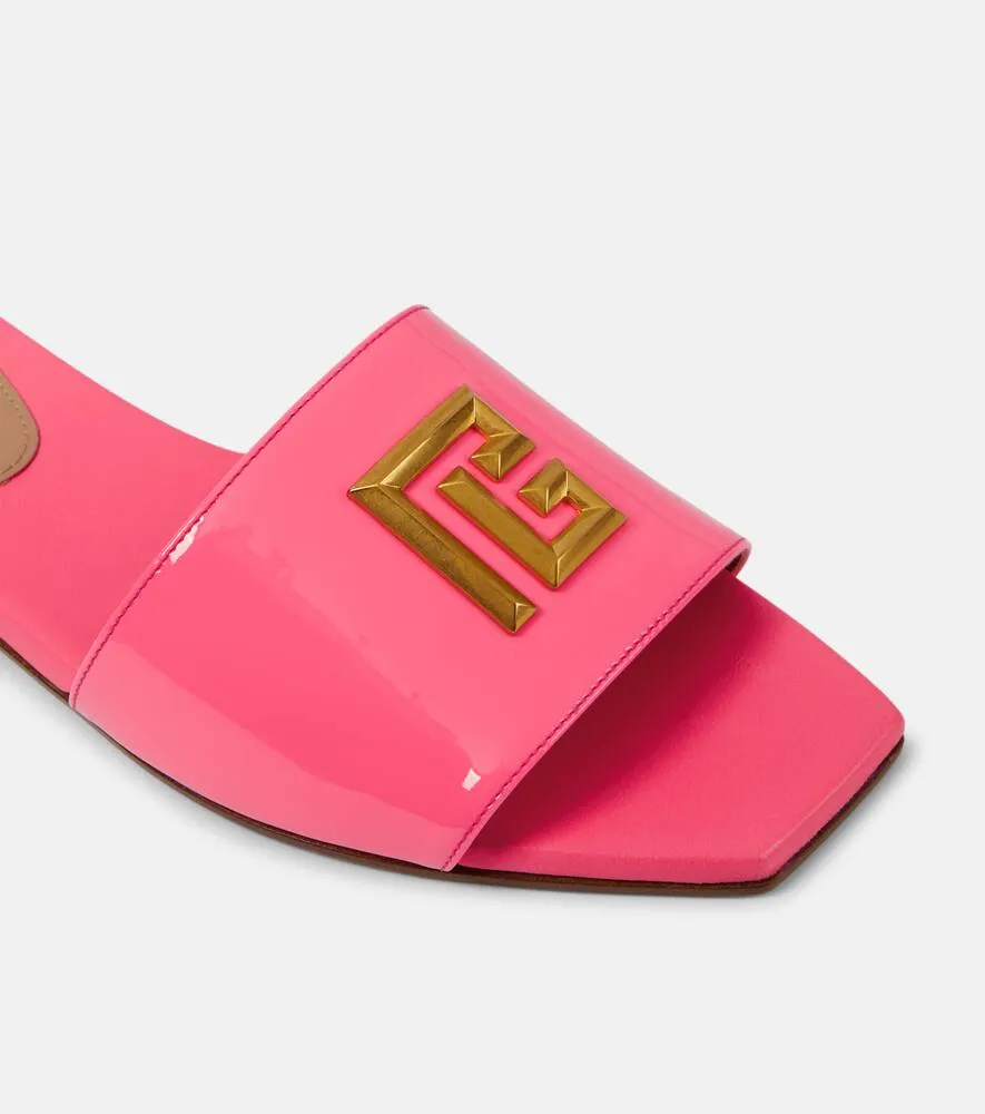 Balmain Dafne patent leather slides