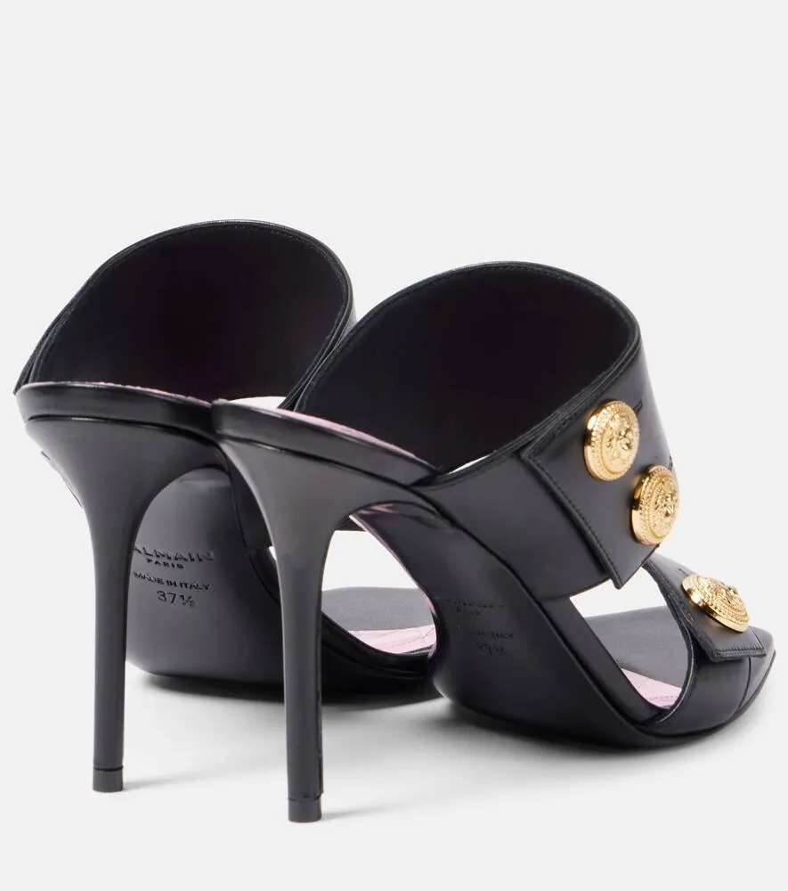 Balmain Eva 95 leather mules