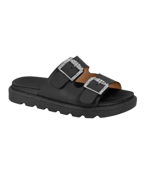 BEIRA RIO BUCKLE WOMEN SLIDERS WITH BUCKLE DETAILING