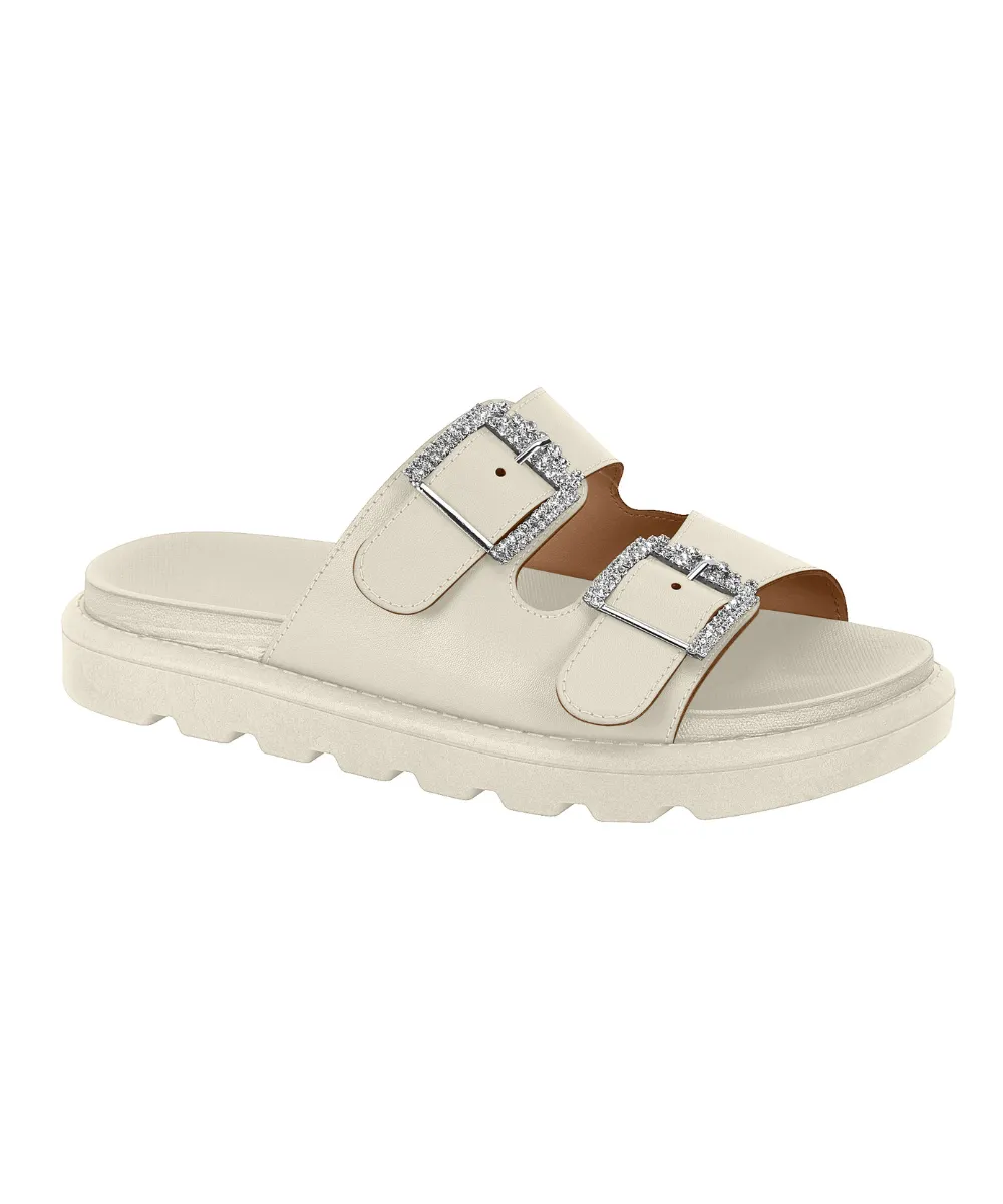 BEIRA RIO BUCKLE WOMEN SLIDERS WITH BUCKLE DETAILING