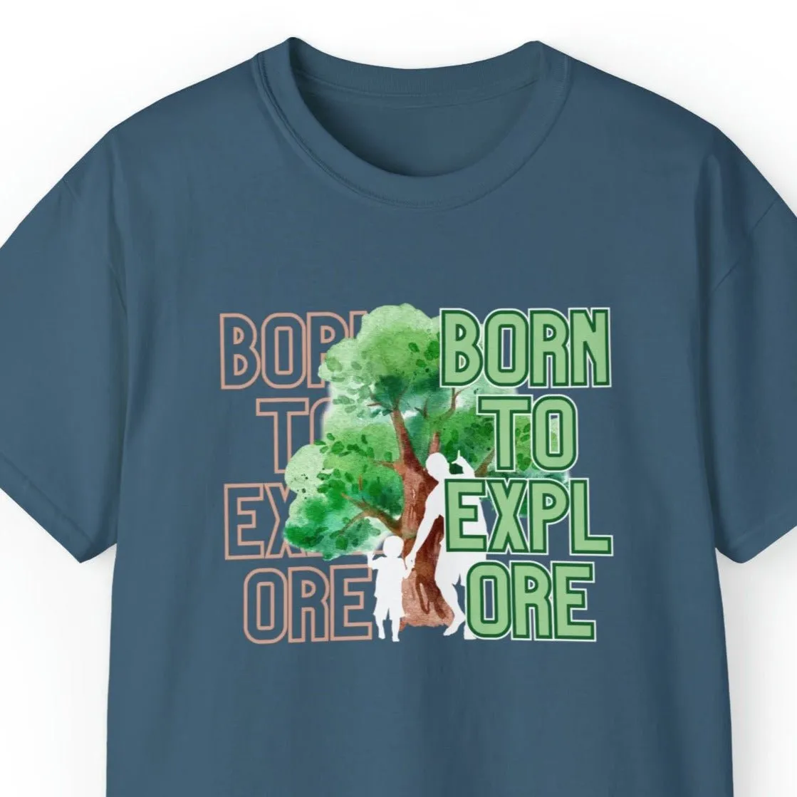 Born to Explore Men's Tee: Father-Son Adventure Among Tall Trees