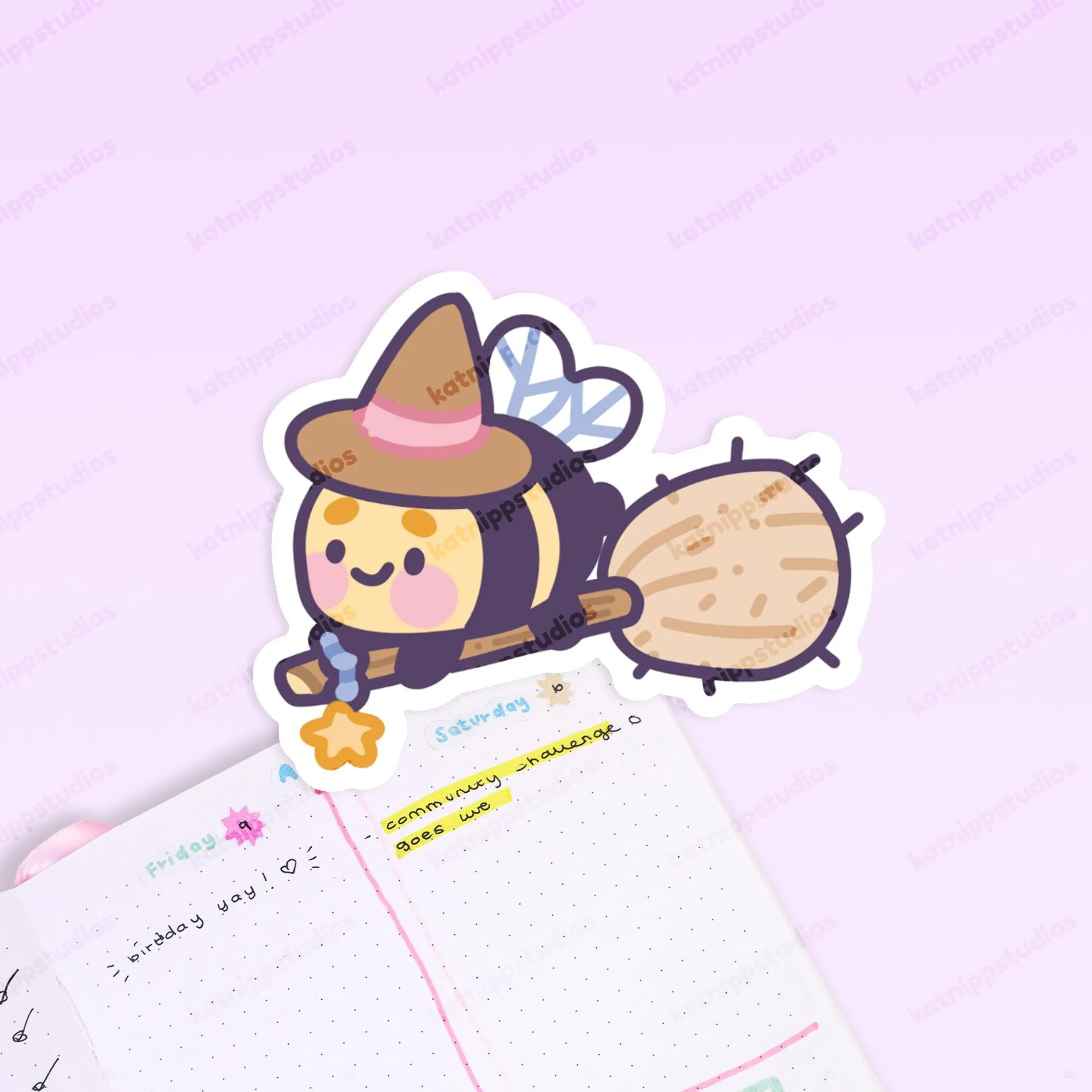 Bumblebutt Pastel Witch Sticker – Cute Kawaii Halloween Decor | Waterproof Vinyl