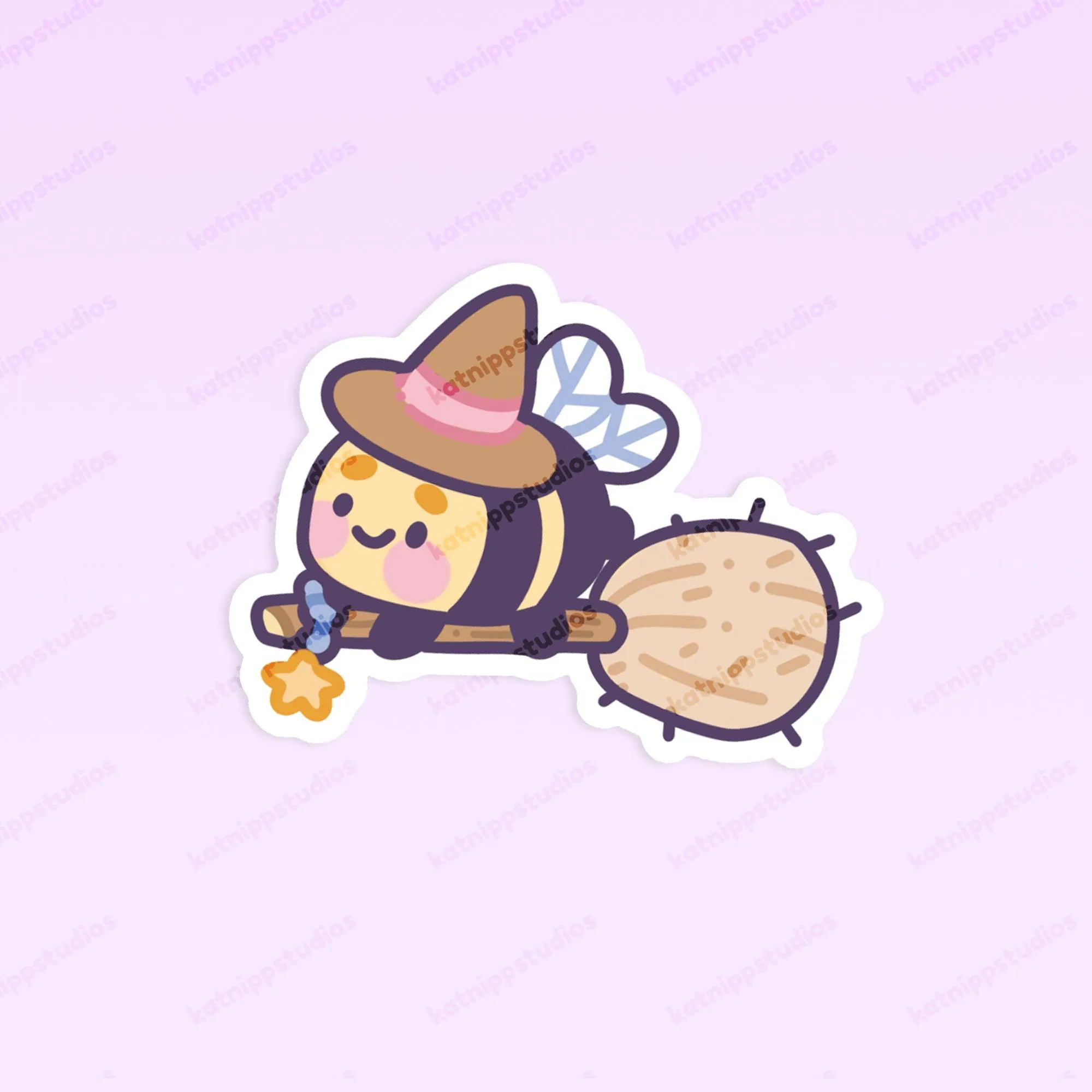Bumblebutt Pastel Witch Sticker – Cute Kawaii Halloween Decor | Waterproof Vinyl