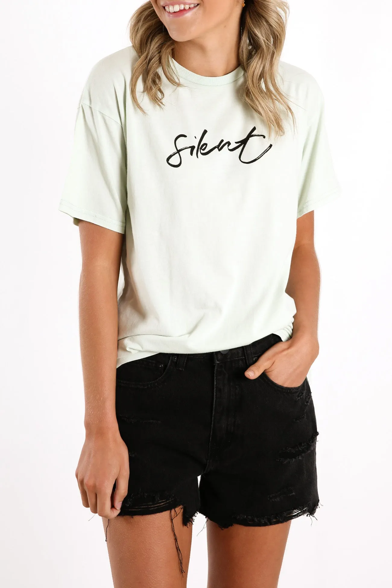 Caged Tie Tee Mint