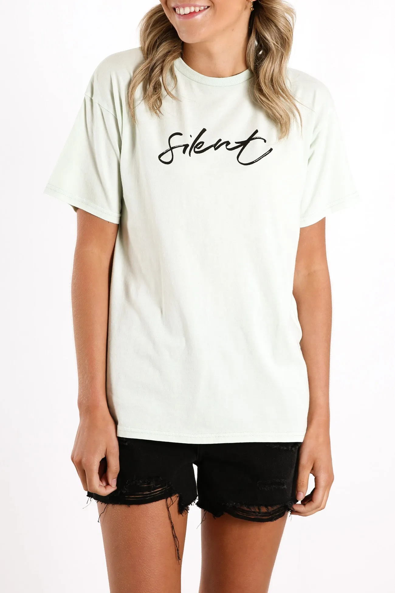 Caged Tie Tee Mint