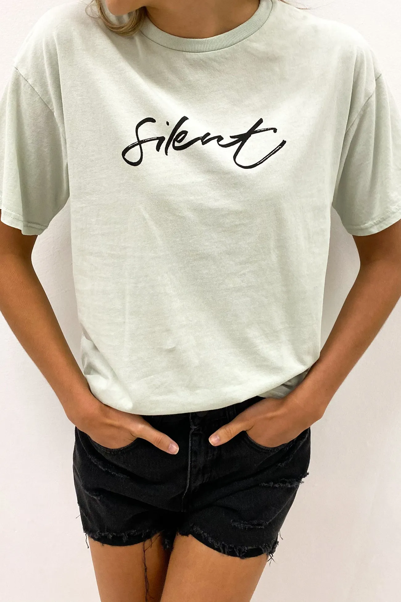 Caged Tie Tee Mint