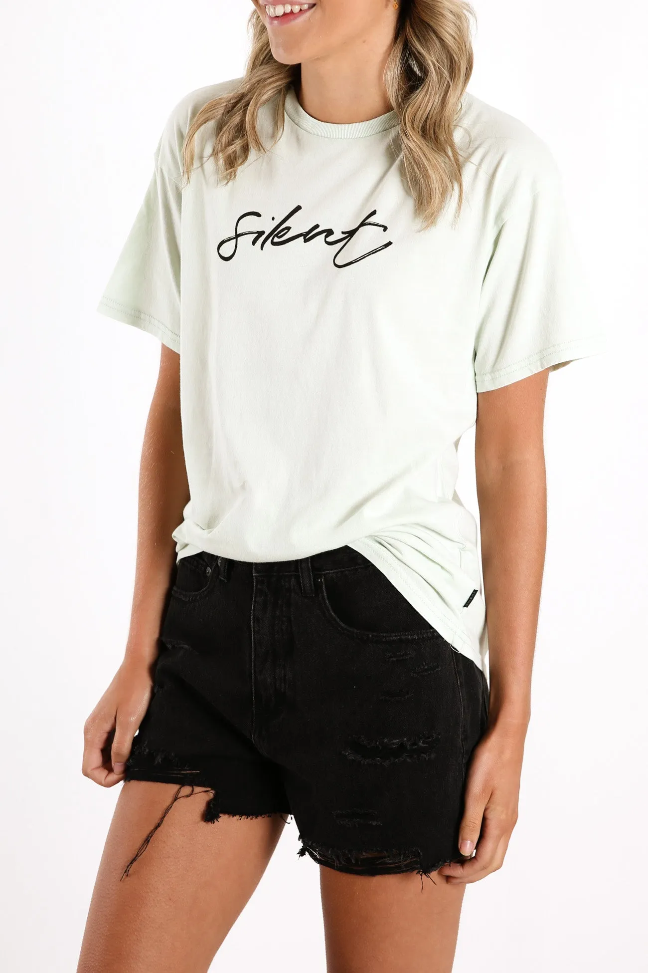 Caged Tie Tee Mint