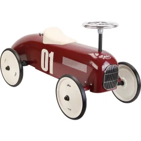 Classic Ride On Metal Car - Burgundy