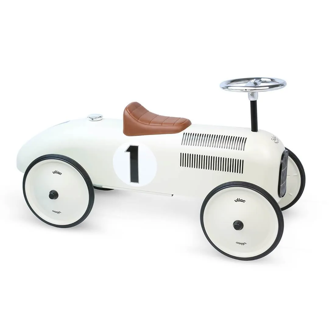 Classic Ride On Metal Car - Off White