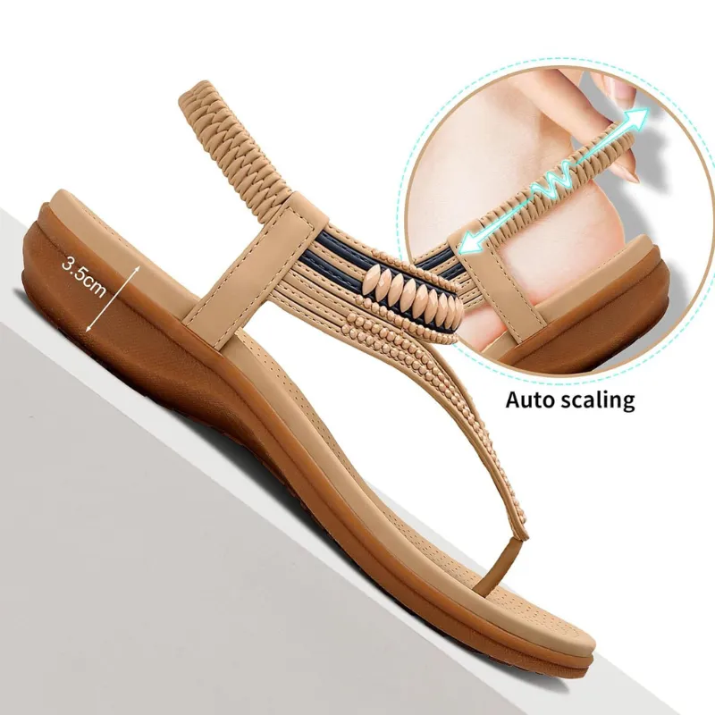 Cuzcare Orthopedic Women Sandals High Quality Vintage Comfortable Flats Stylish Summer Flip-flops