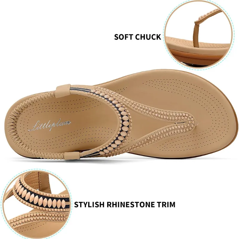 Cuzcare Orthopedic Women Sandals High Quality Vintage Comfortable Flats Stylish Summer Flip-flops