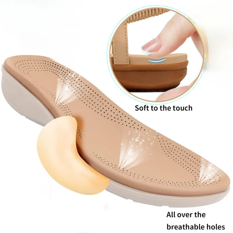 Cuzcare Orthopedic Women Sandals High Quality Vintage Comfortable Flats Stylish Summer Flip-flops