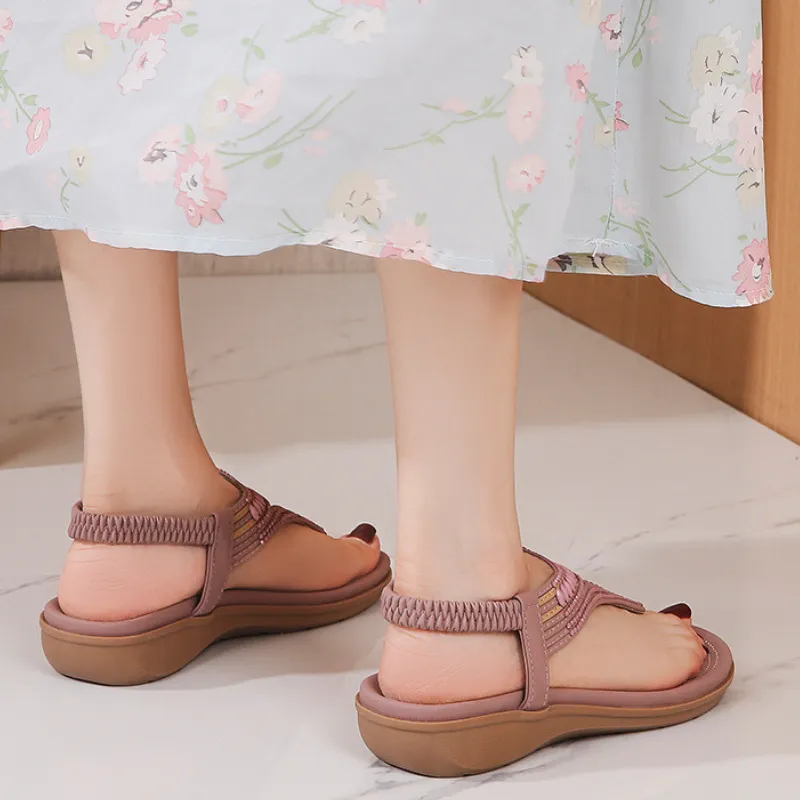 Cuzcare Orthopedic Women Sandals High Quality Vintage Comfortable Flats Stylish Summer Flip-flops