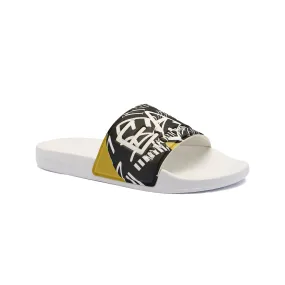 EA7 Emporio Armani Visibility Logo Slides White/Antique Moss Rings Print