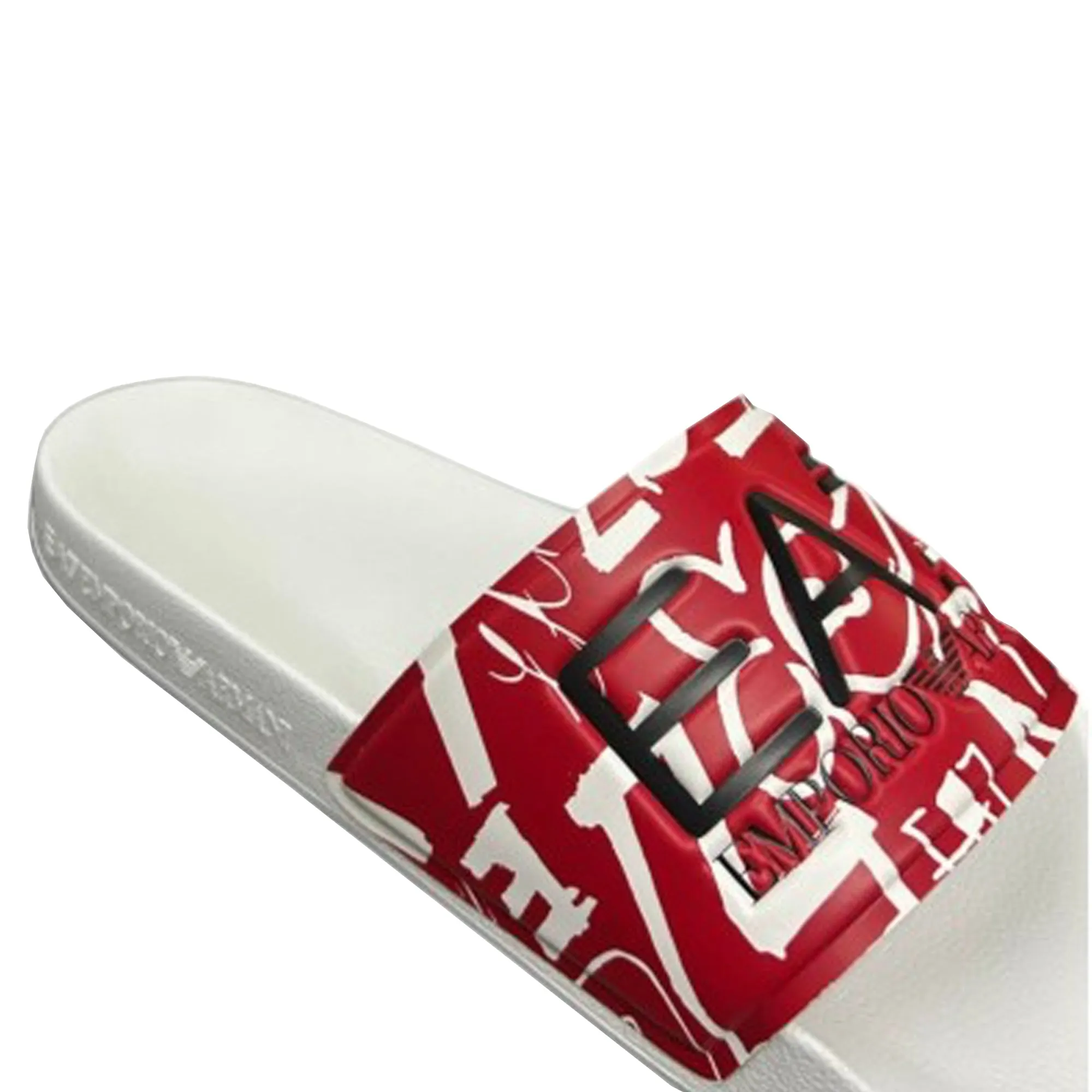 EA7 Emporio Armani Visibility Logo Slides White/Red Writing Print