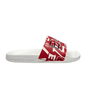 EA7 Emporio Armani Visibility Logo Slides White/Red Writing Print