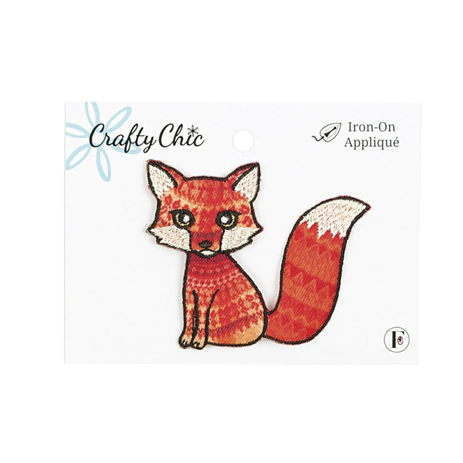 Fabric Editions Crafty Chic Iron On Applique - Fox Patch - Orange
