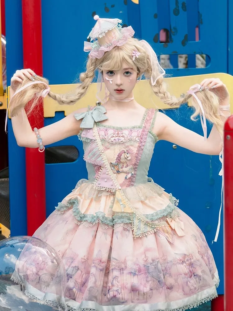 Pastel Color Carousel Sweet Lolita Mini Hat