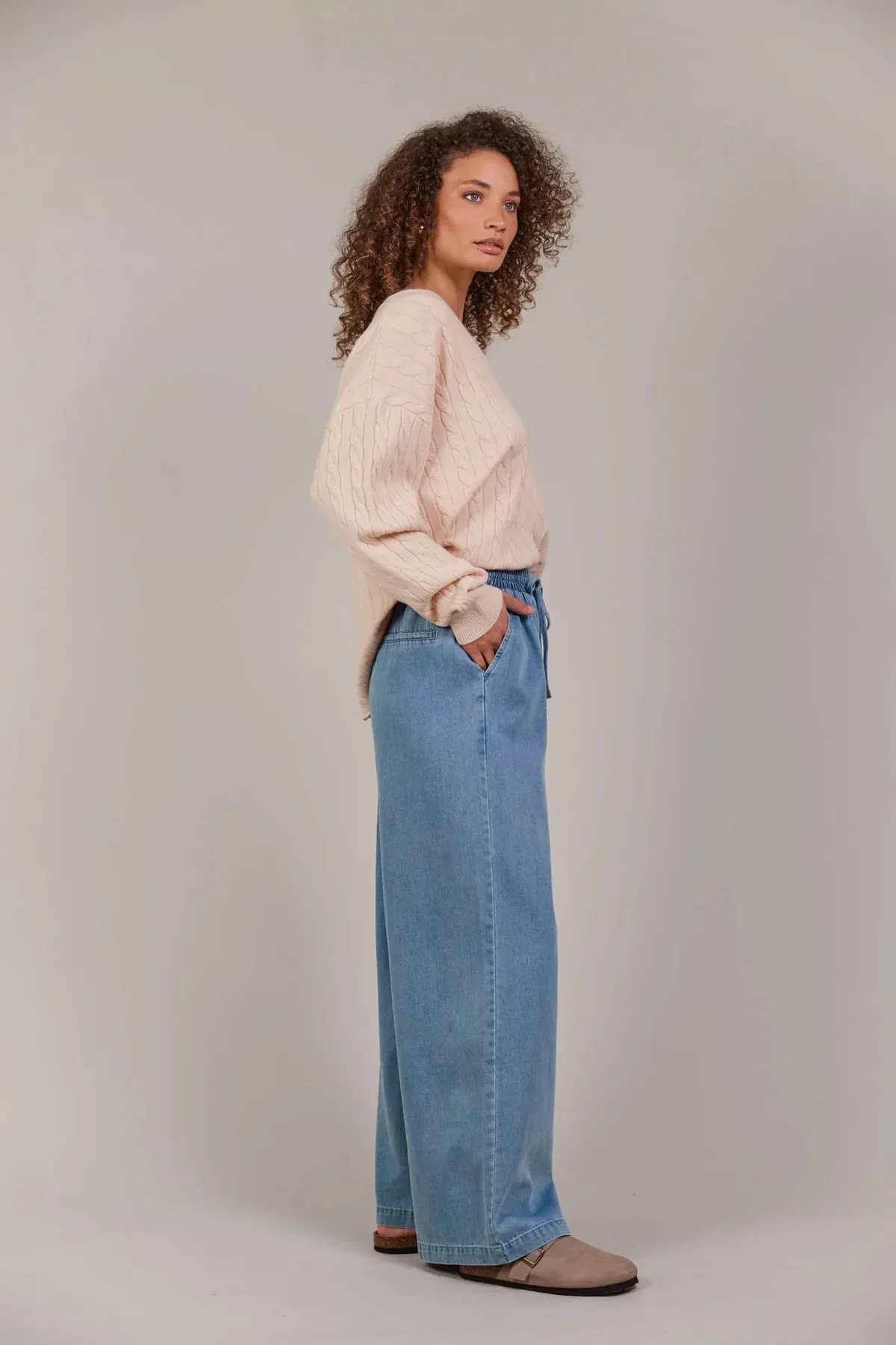 PEPI WIDE DENIM PANT - DENIM