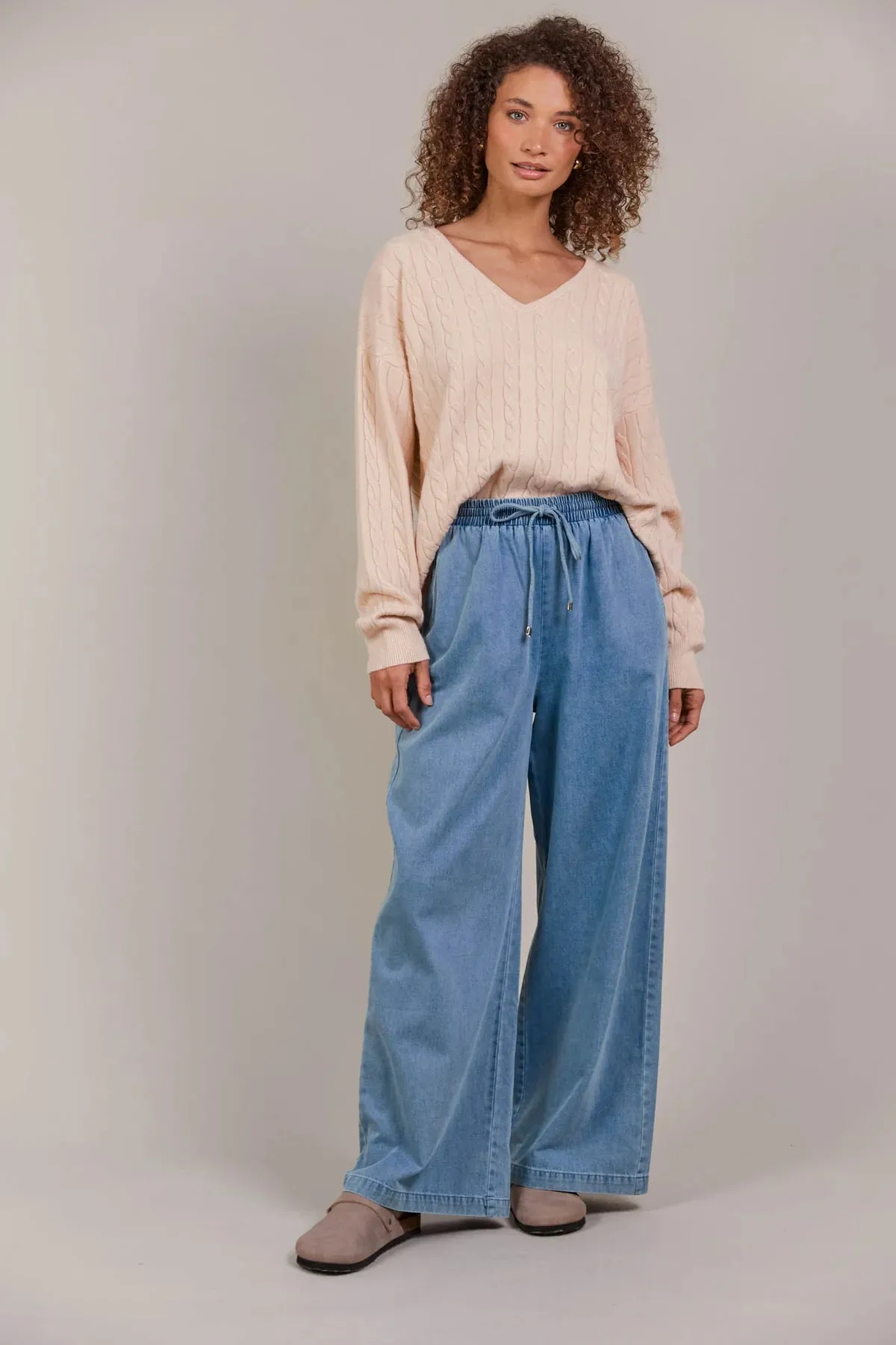PEPI WIDE DENIM PANT - DENIM