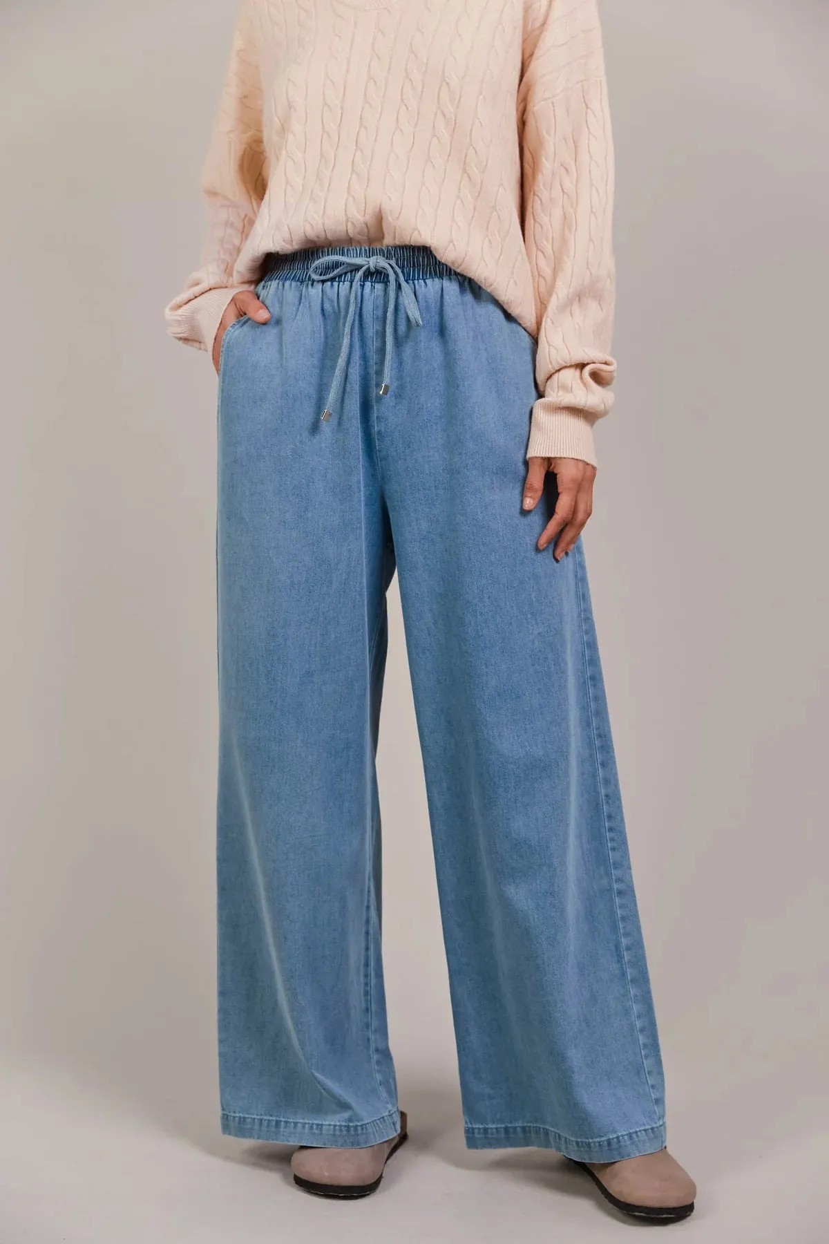 PEPI WIDE DENIM PANT - DENIM