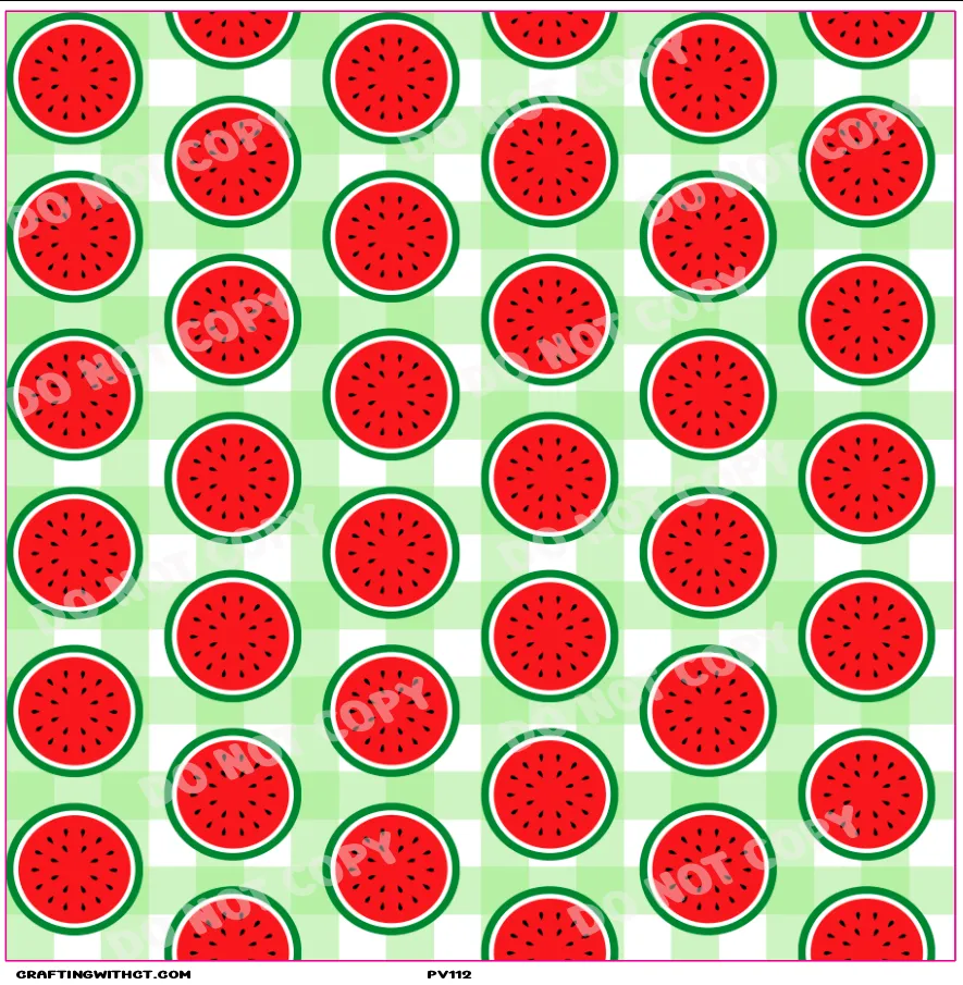 PV112 Watermelon slices round vinyl sheet