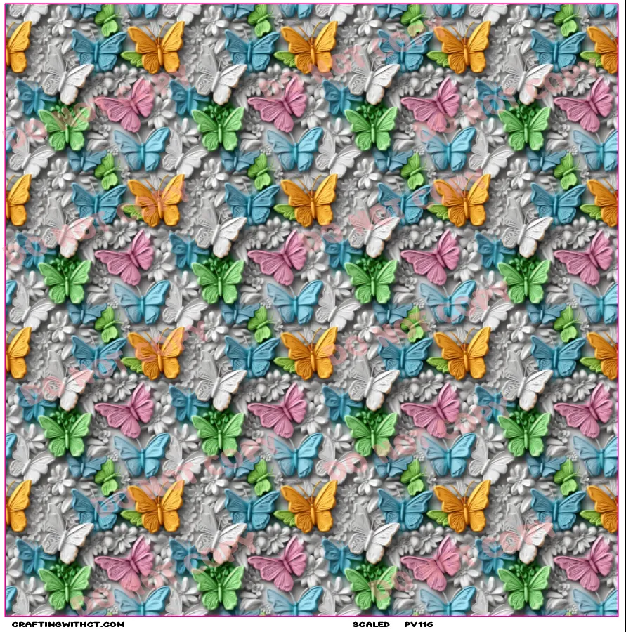 PV116 3D butterflies 2 vinyl sheet