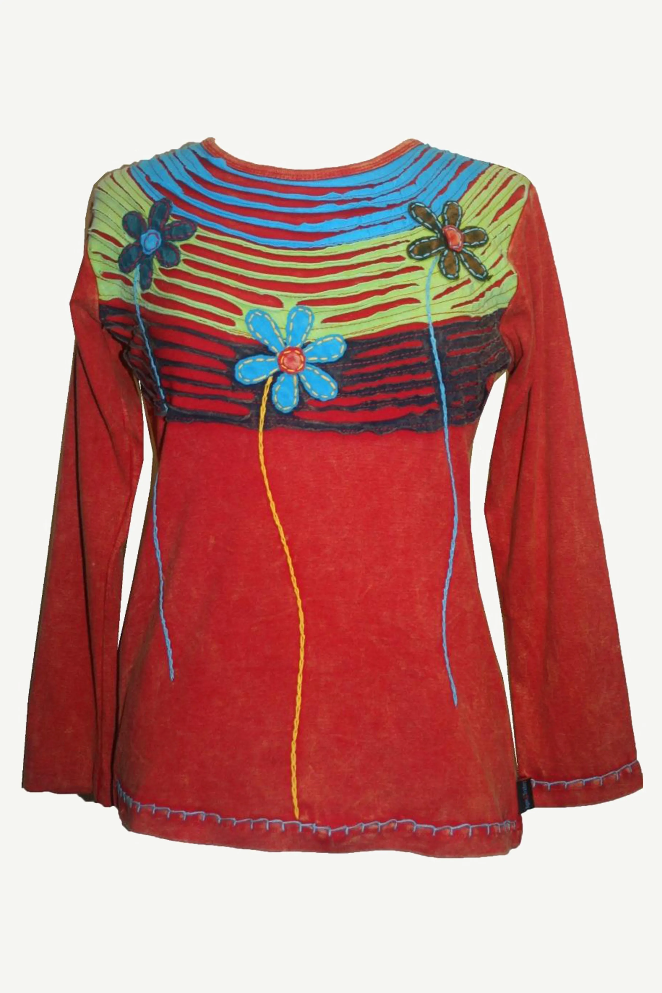 RB 207 221 Funky Multi-colored Razor Cut Pastel Blouse