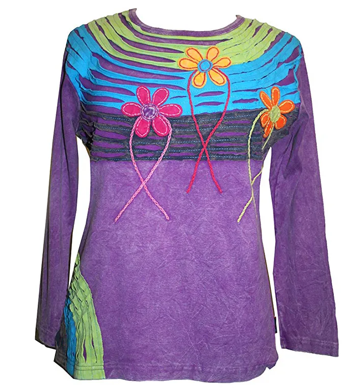 RB 207 221 Funky Multi-colored Razor Cut Pastel Blouse