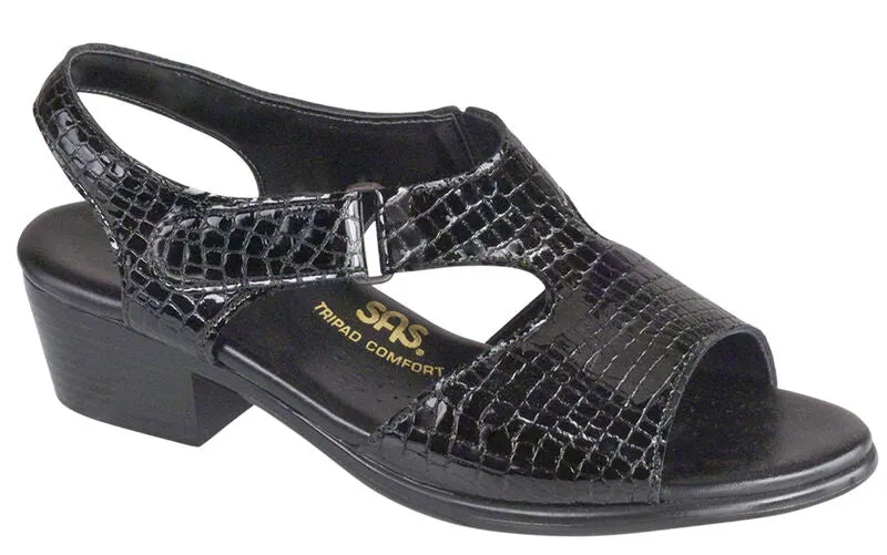 SAS Suntimer Heel Strap Sandal- Black Croc