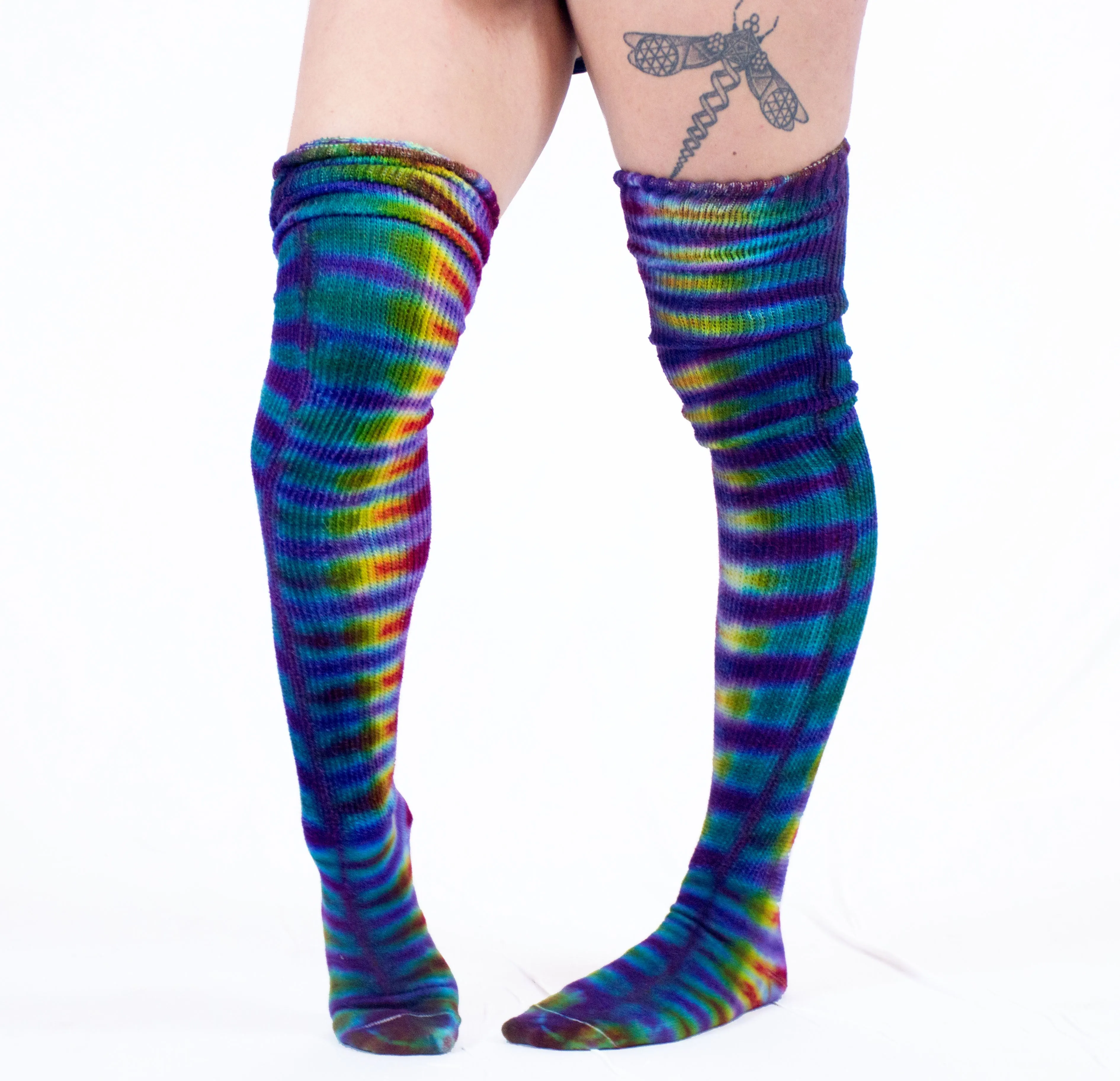 Tie Dye Thigh High | Bright Rainbow