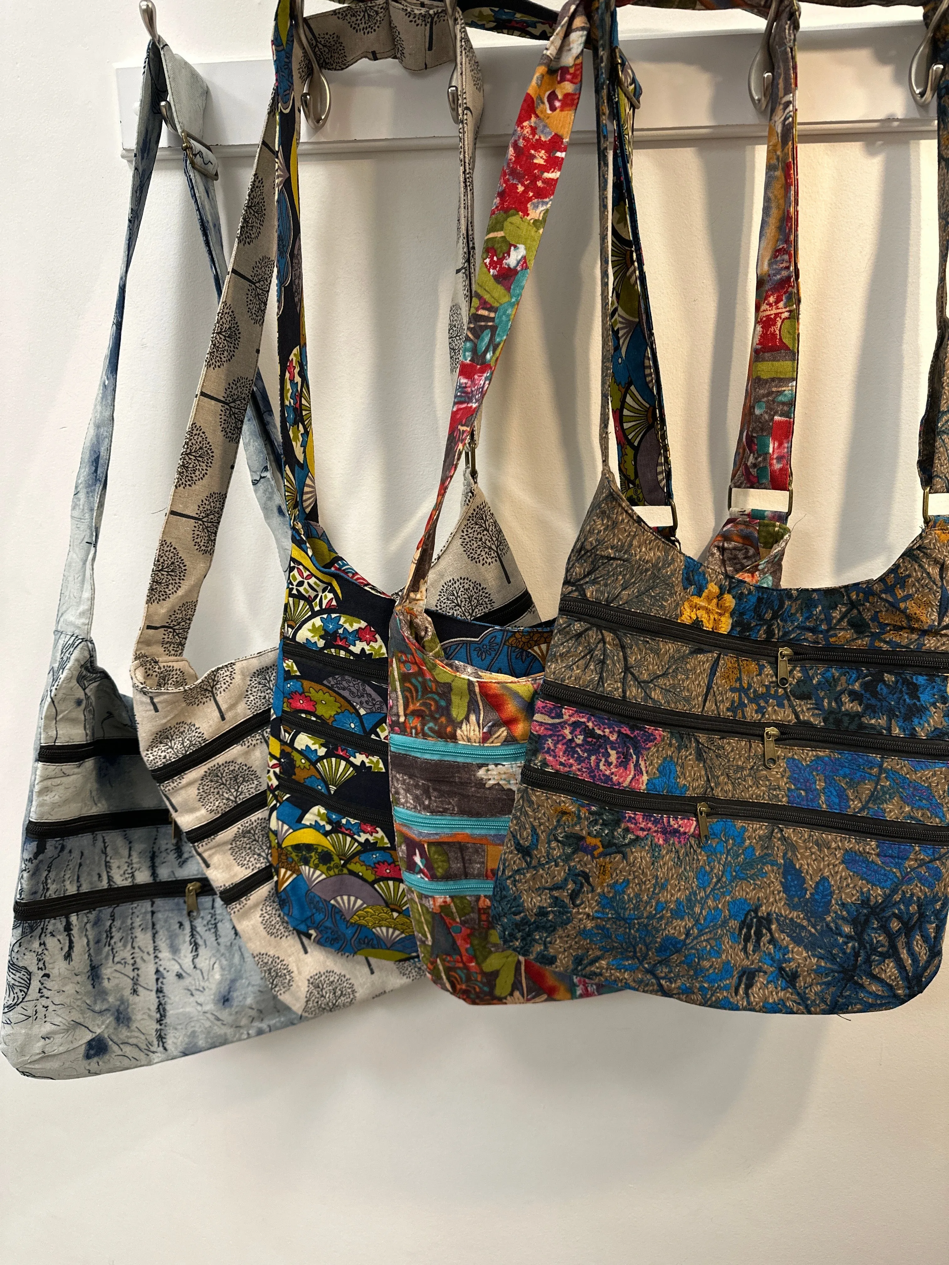 Triple Zip Sling Bag