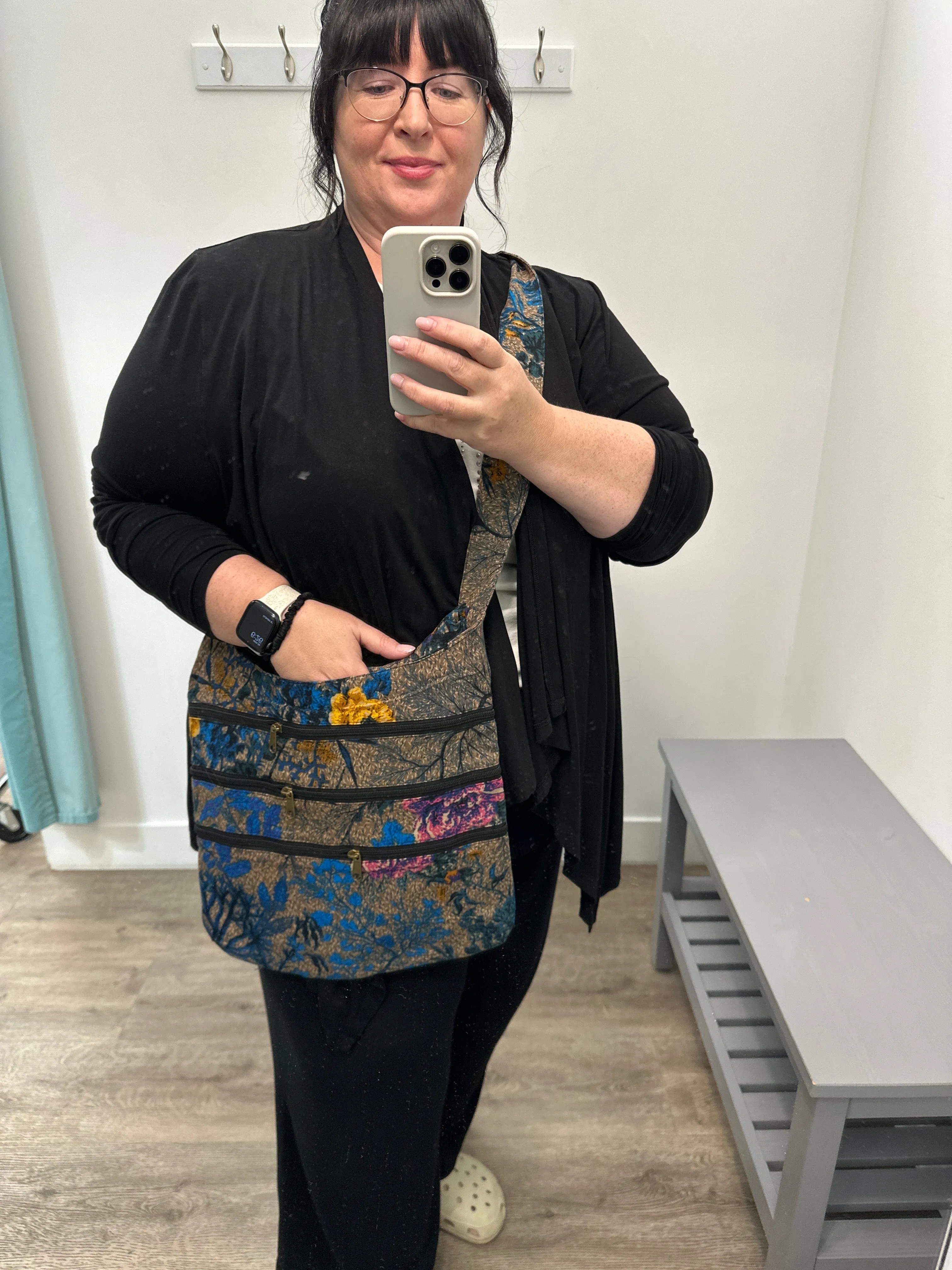 Triple Zip Sling Bag