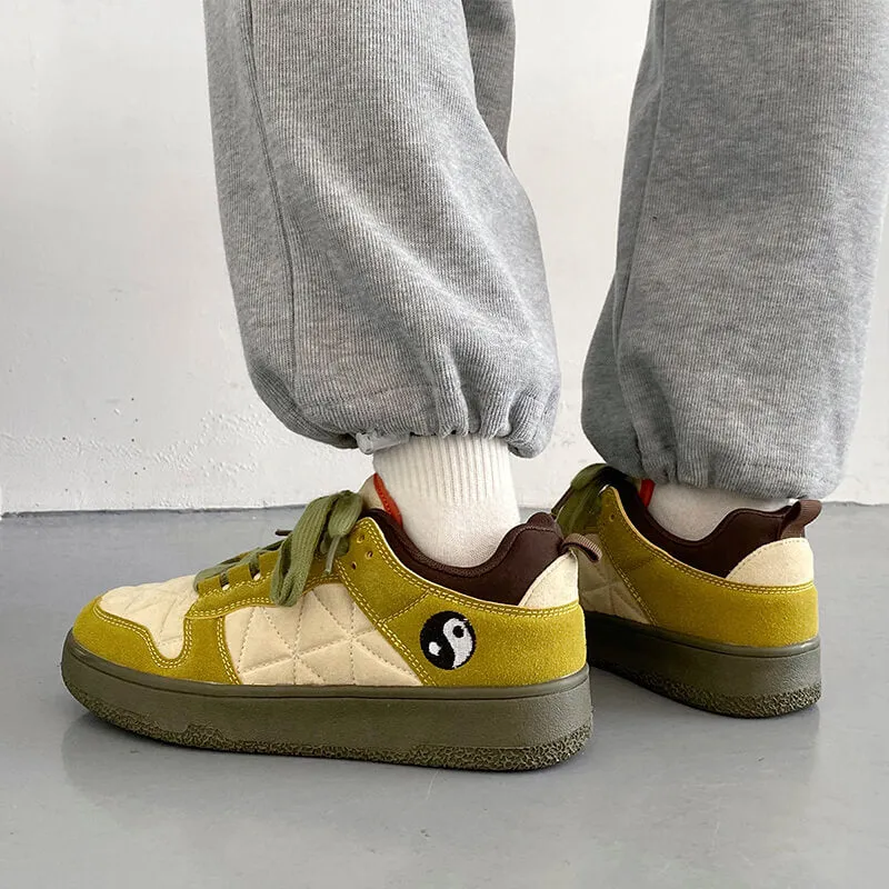 Yin Yang Green Aesthetic Sneakers
