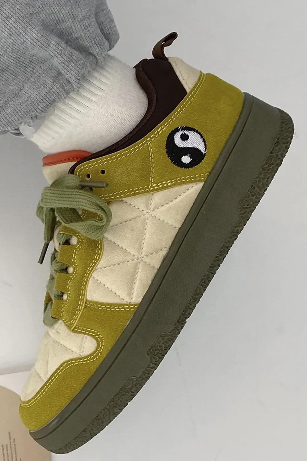 Yin Yang Green Aesthetic Sneakers