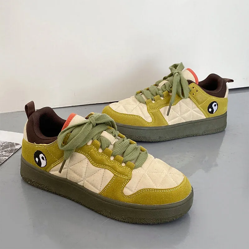 Yin Yang Green Aesthetic Sneakers