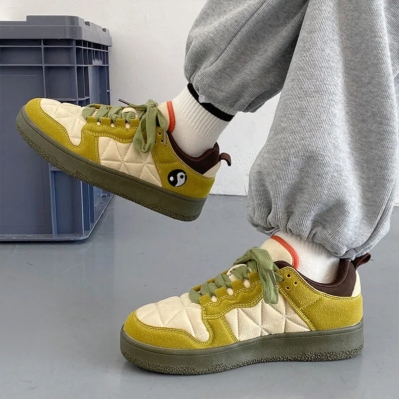 Yin Yang Green Aesthetic Sneakers